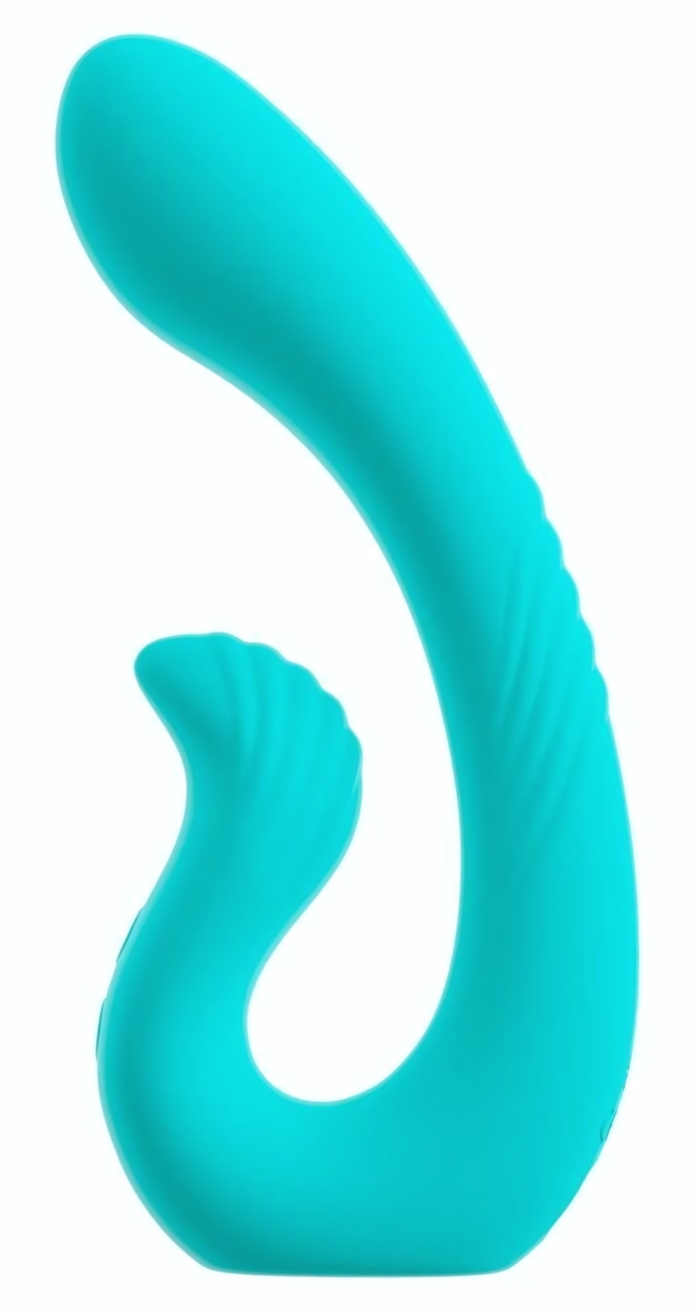Бирюзовый вибратор NAIRA Dual Heads Vibrator - 17,5 см. (Цвет: зеленый)