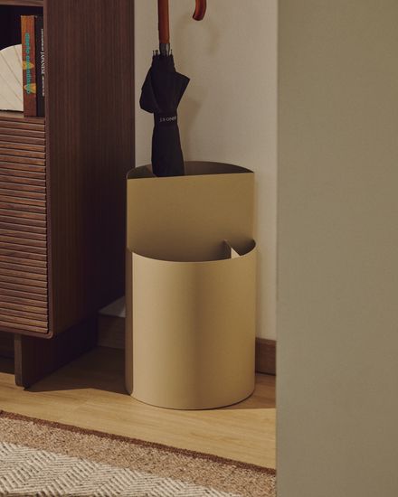 Atin Большая подставка для зонтов из бежевого металла