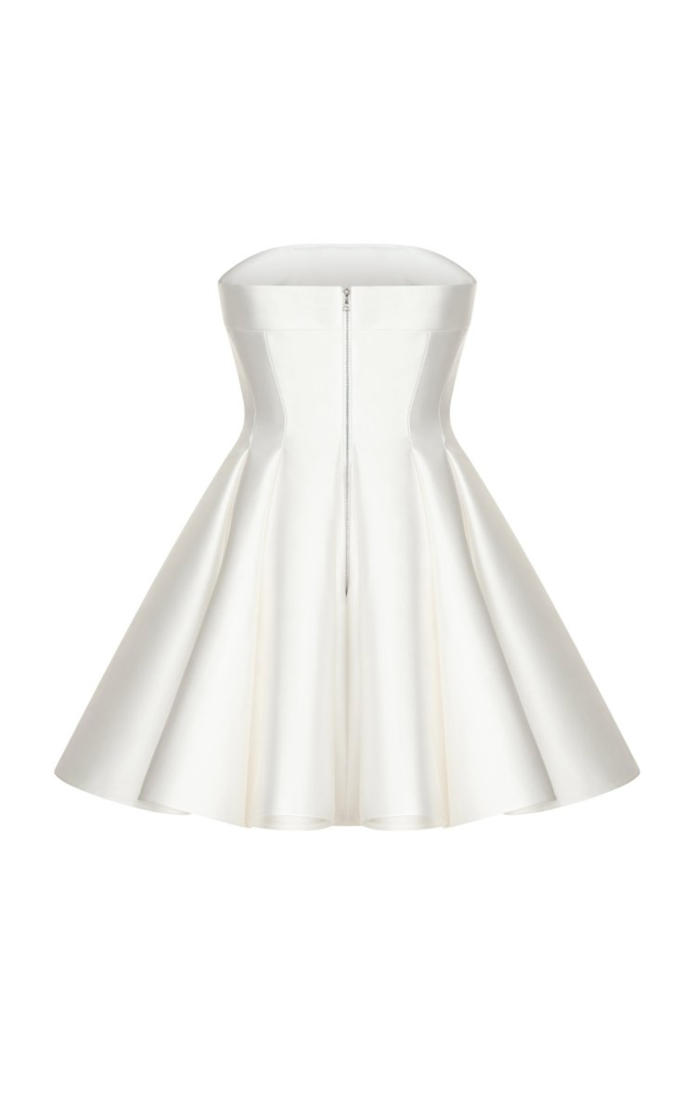 Платье мини корсетное из атласа с объемной юбкой