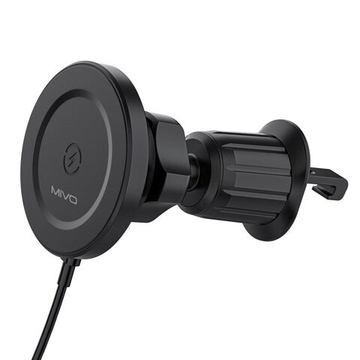 Автодержатель магнитный с беспроводной зарядкой на воздухов. Mivo MZ-40
