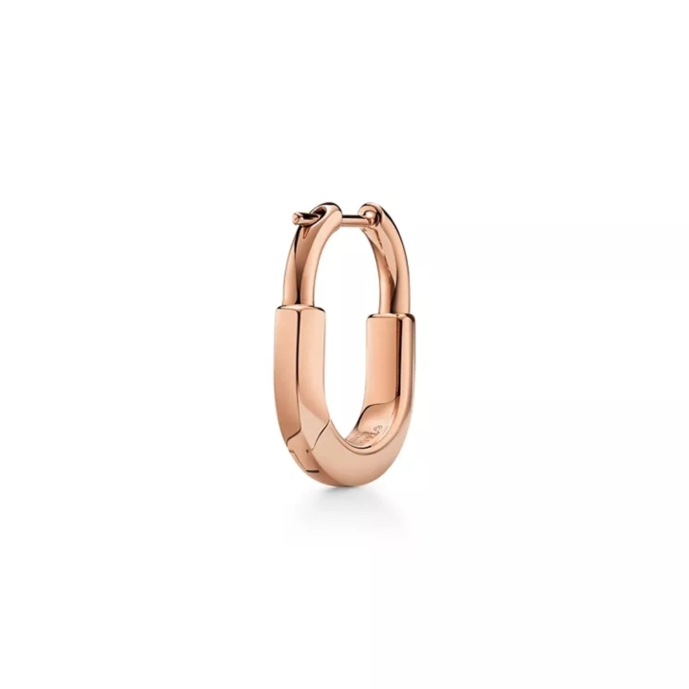 Серьги из розового золота 18k с розовыми сапфирами, Tiffany 💠Lock collection