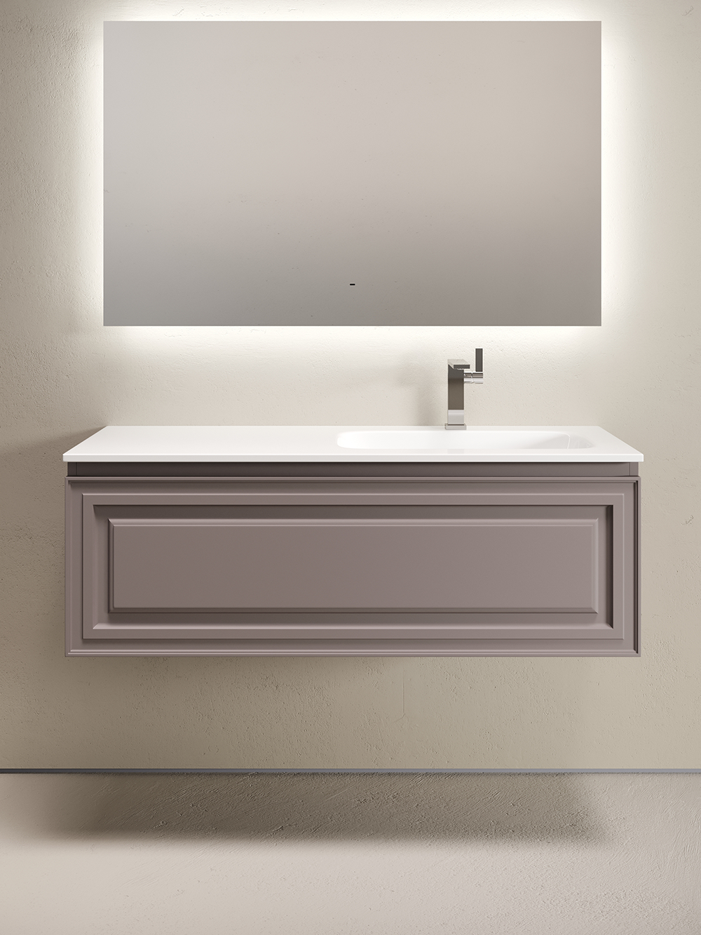 Тумба подвесная SANCOS Very  правая 1195х445х406, c одним  ящиком оснащенным доводчиками, Doha Soft , арт.VR120RSM