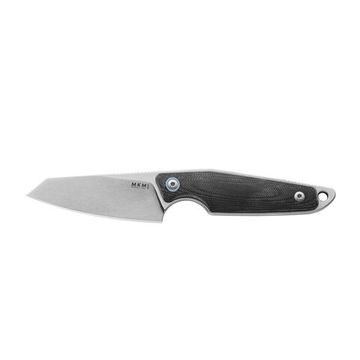 Нож фикс."MAKRO2", ст.Bohler M390,кл.StoneWash, рук.черн.G10,отверст.д/темл.,черн.кож.чехол на магните