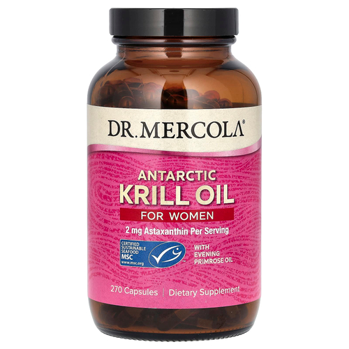 Dr. Mercola, Жир антарктического криля для женщин, 270 капсул