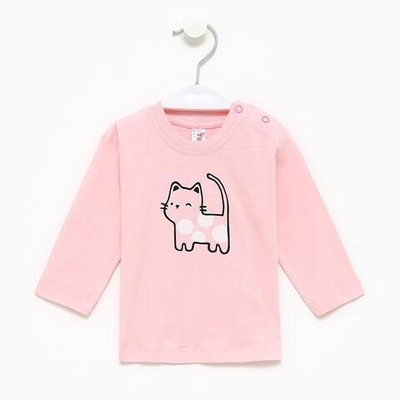 Лонгслив для девочек А.M1006K-0/1, св.розовый, р.68-74см 9601637 (Takro)