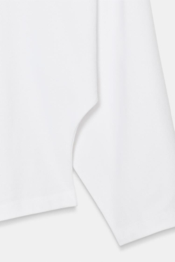 ZARA АСИММЕТРИЧНАЯ ФУТБОЛКА С ДЛИННЫМИ РУКАВАМИ, БЕЛЫЙ