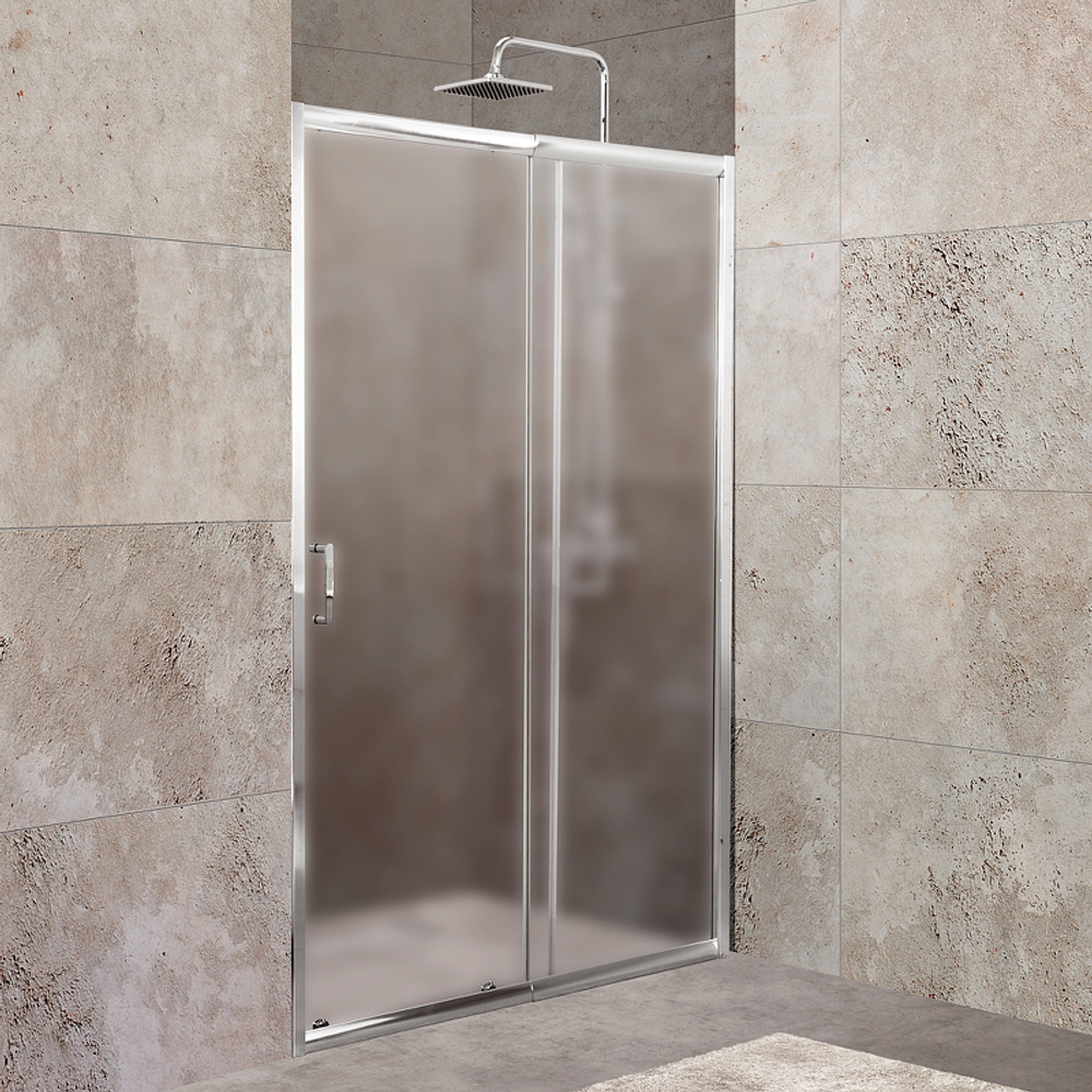 Душевая дверь BelBagno Unique 135 UNIQUE-BF-1-120/135-P-Cr профиль Хром стекло рифленое
