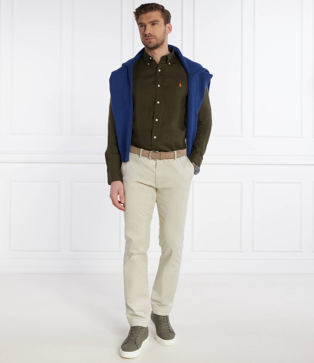 льняная рубашка POLO RALPH LAUREN - хаки(710794141)