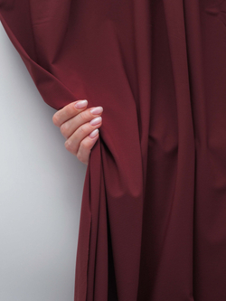 Микрофибра бельевая в рубчик матовая эластичная цвет бордово-кирпичный метражом