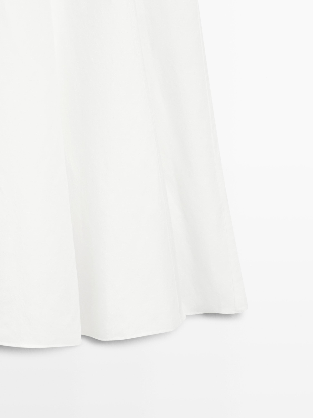 Massimo Dutti Струящееся льняное платье миди, белый