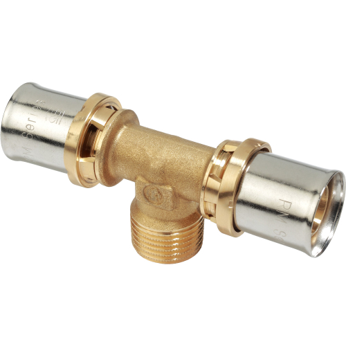 Тройник-пресс Giacomini латунь НР 16х1/2", RM153Y033