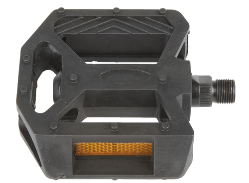 Педали пластик. BMX широкие шарикоподш. резьба 1/2" с отраж. (50) черные