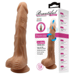 Телесный вибратор с ротацией и поступательными движениями головки Bodach - 20 см. (Цвет: телесный)