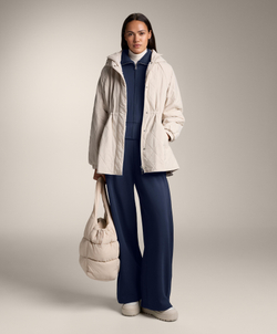 OYSHO Брюки-кокон с боковой складкой и начесом из модала, синий