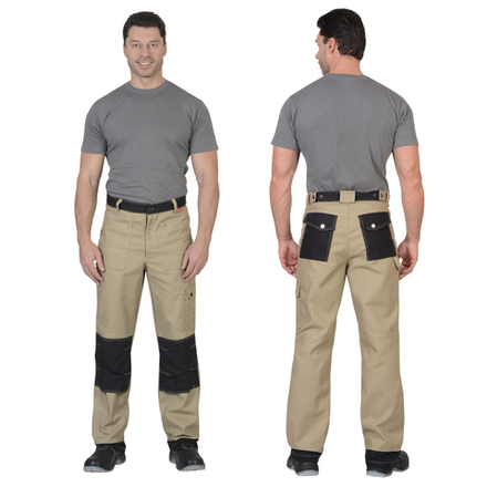 Брюки СИРИУС-ВЕСТ-ВОРК бежевый с черным пл. 275 г/кв.м