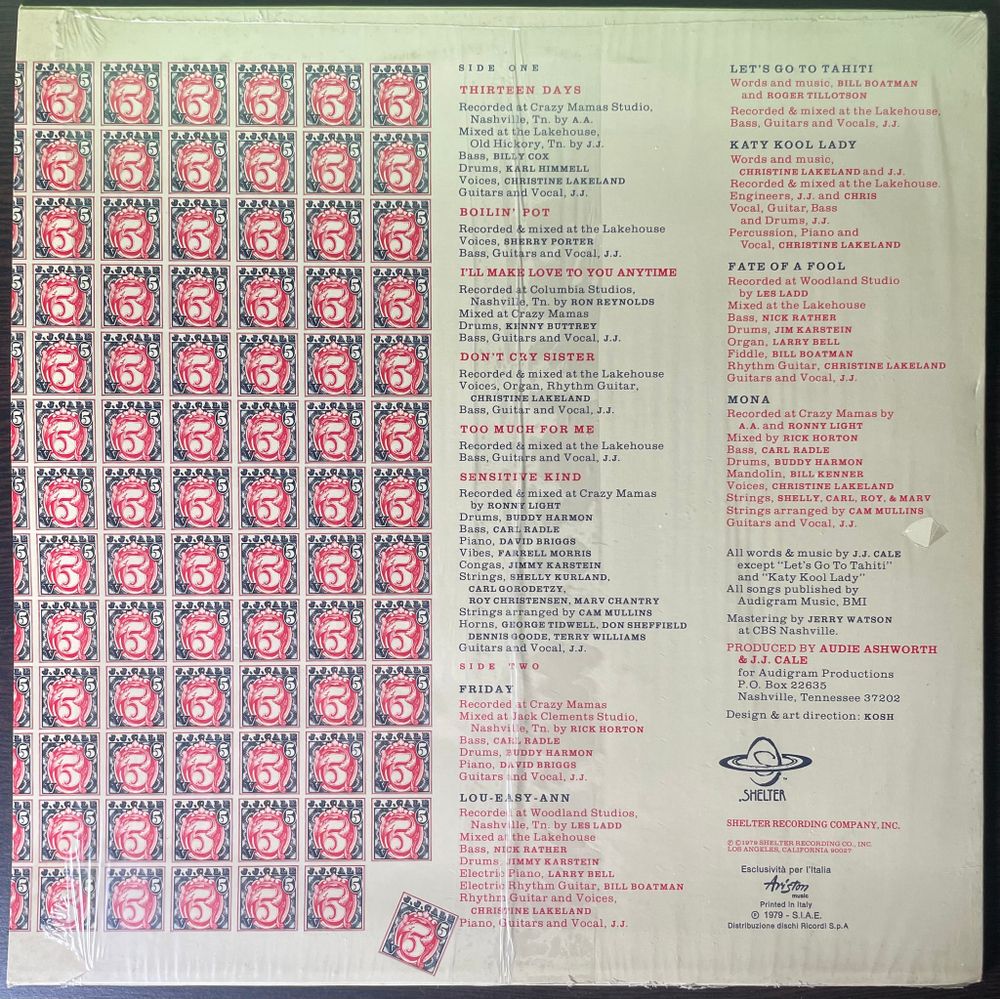 J.J. Cale ‎– 5 (Италия 1979г.)