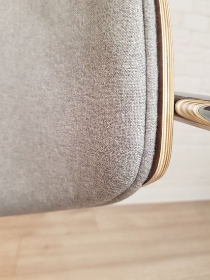 Кресло Nordic B111 металл, дерево, серая ткань