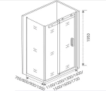 Душевой уголок Good Door Galaxy WTW+SP 130х70 стекло прозрачное/профиль черный