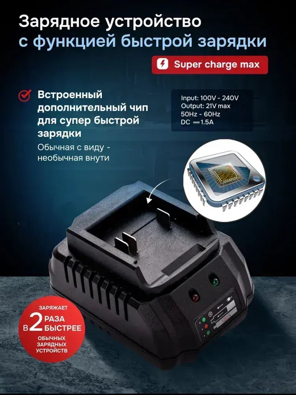 Шуруповерт дрель аккумуляторный бесщеточный ударный DeMak 21В, в кейсе, 2 АКБ 4 а/ч, многофункциональный 120 H/M для сверления, долбления, закручивания, шуруповерт для метала ДеМак, ямобур