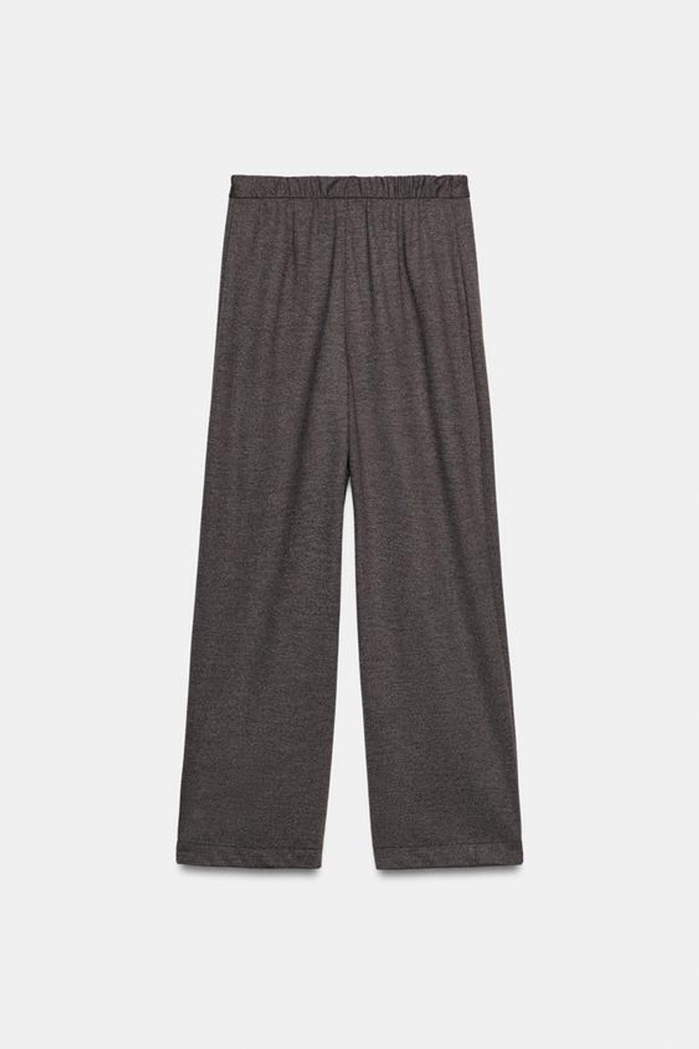 ZARA БРЮКИ ПРЯМОГО КРОЯ С ВЫСОКОЙ ПОСАДКОЙ, КОРИЧНЕВЫЙ МЕЛАНЖ