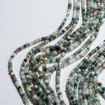 Моховой агат натуральный, куб 2,7мм, микроогранка