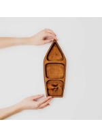 Деревянная менажница с 3 отсеками из кедра