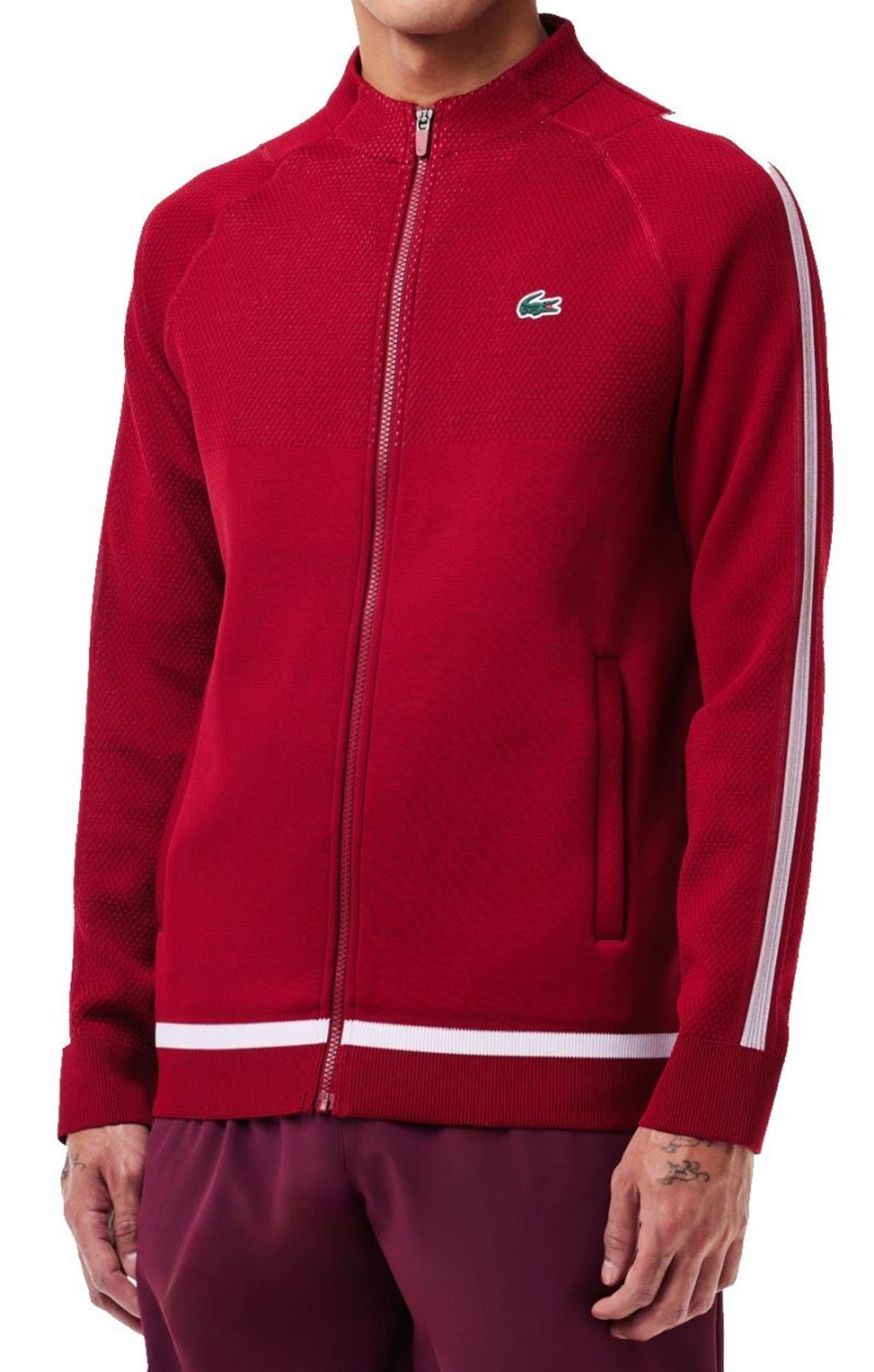 Мужская теннисная кофта Lacoste Tennis x Novak Djokovic Sportsuit Jacket - maroon
