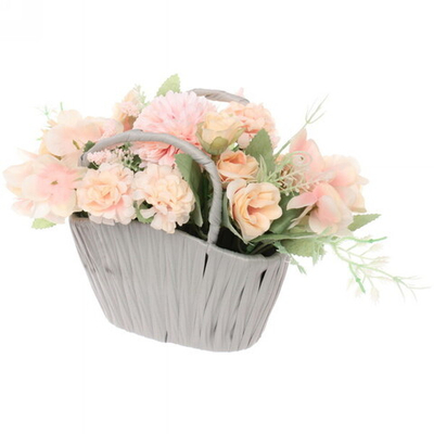 Цветочная композиция «Нежный аромат» 16*10*19см в корзинке, цвет нежно-розовый