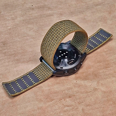 Нейлоновый ремешок NylonFit 26 мм для Garmin циферблат 51 мм Fenix 7X, Tactix, Epix Pro, Instinct 2X (Песочный)