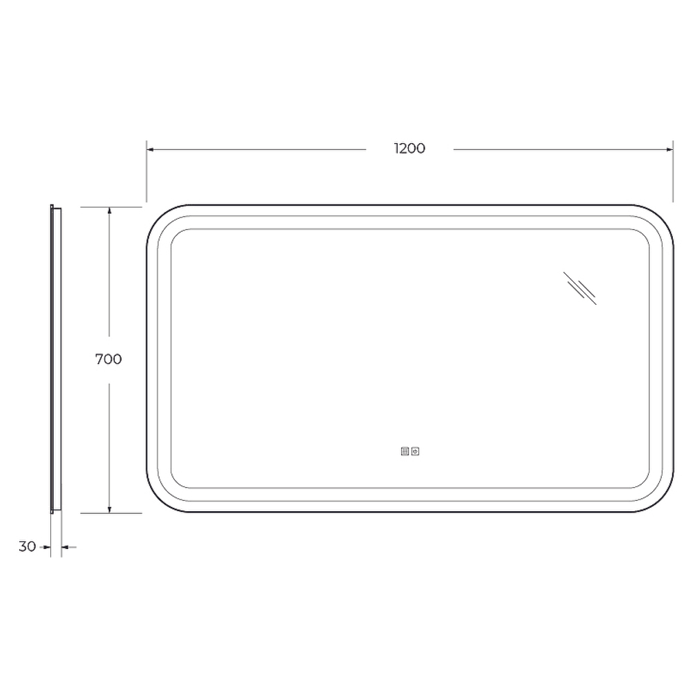 Зеркало Cezares Stylus 120 CZR-SPC-STYLUS-1200-700-TCH-WARM с подсветкой с сенсорным выключателем и подогревом