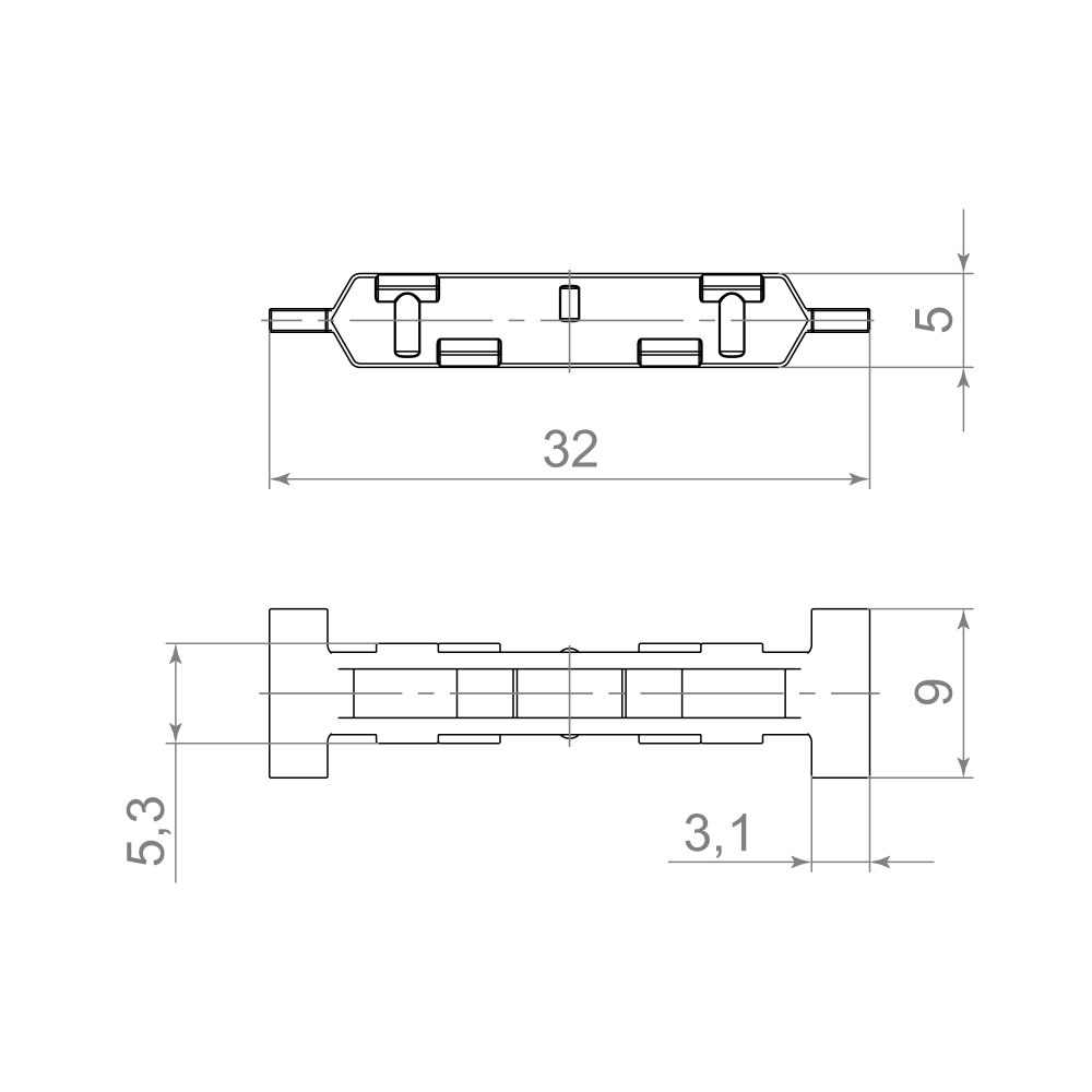 Крепеж для профиля крышки SLD.Scope 9/5/30 bracket (60 pcs)