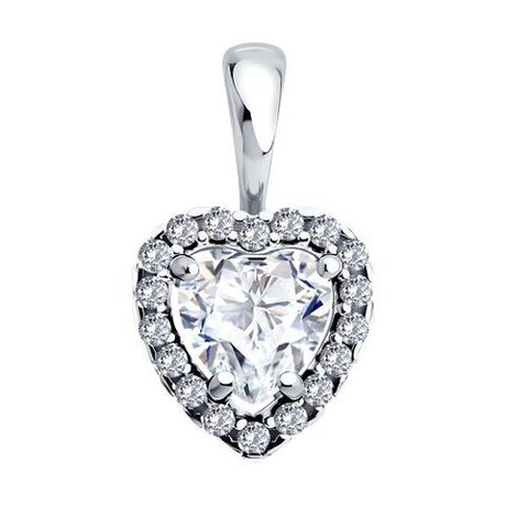 Подвеска из серебра с фианитами