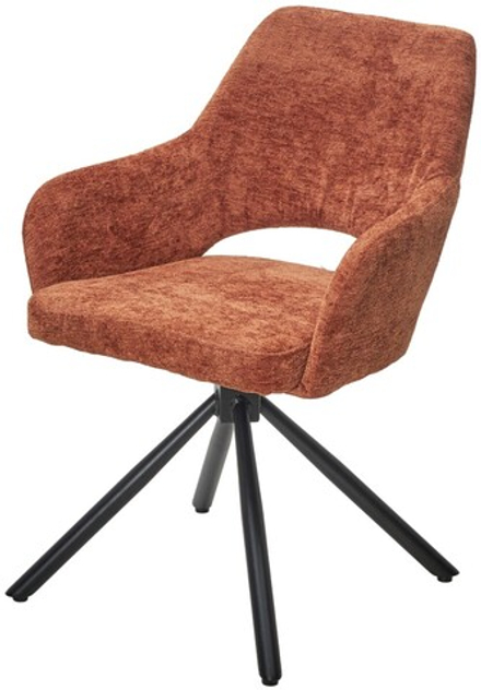 Стул NURI 180 град. поворот. 3018-09 терракотовый, шенилл/ черный каркас, ®DISAUR