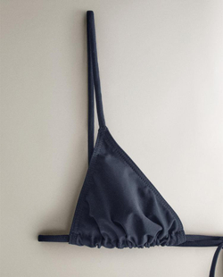 ZARA HOME БИКИНИ ТОП С ТРЕУГОЛЬНЫМИ ЧАШКАМИ, СИНИЙ