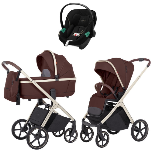 Коляска Carrello Vector CRL-6550 и автокресло Cybex Aton S2 Moon Black 3 в 1 Sienna Beige