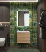 Тумба с раковиной BelBagno MARINO-CER-N-600-2C-SO-WO-P Rovere Bianco