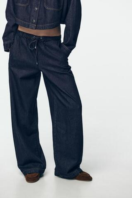 ZARA ДЖИНСЫ-ДЖОГГЕРЫ Z1975 WIDE LEG, СИНИЙ