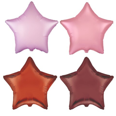 Фольгированный шар-звезда, сатин, красно-розовые оттенки, 46 см