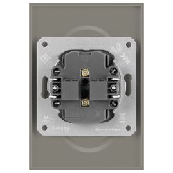 Розетка ЭРА Galaxy 15-2107-07 без заземления двойная 2X2P 16А-250В IP20 титан | Эра Galaxy