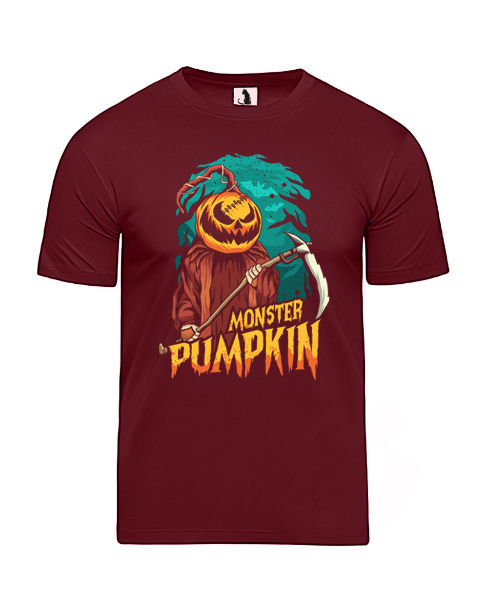 Футболка Monster Pumpkin классическая прямая бордовая