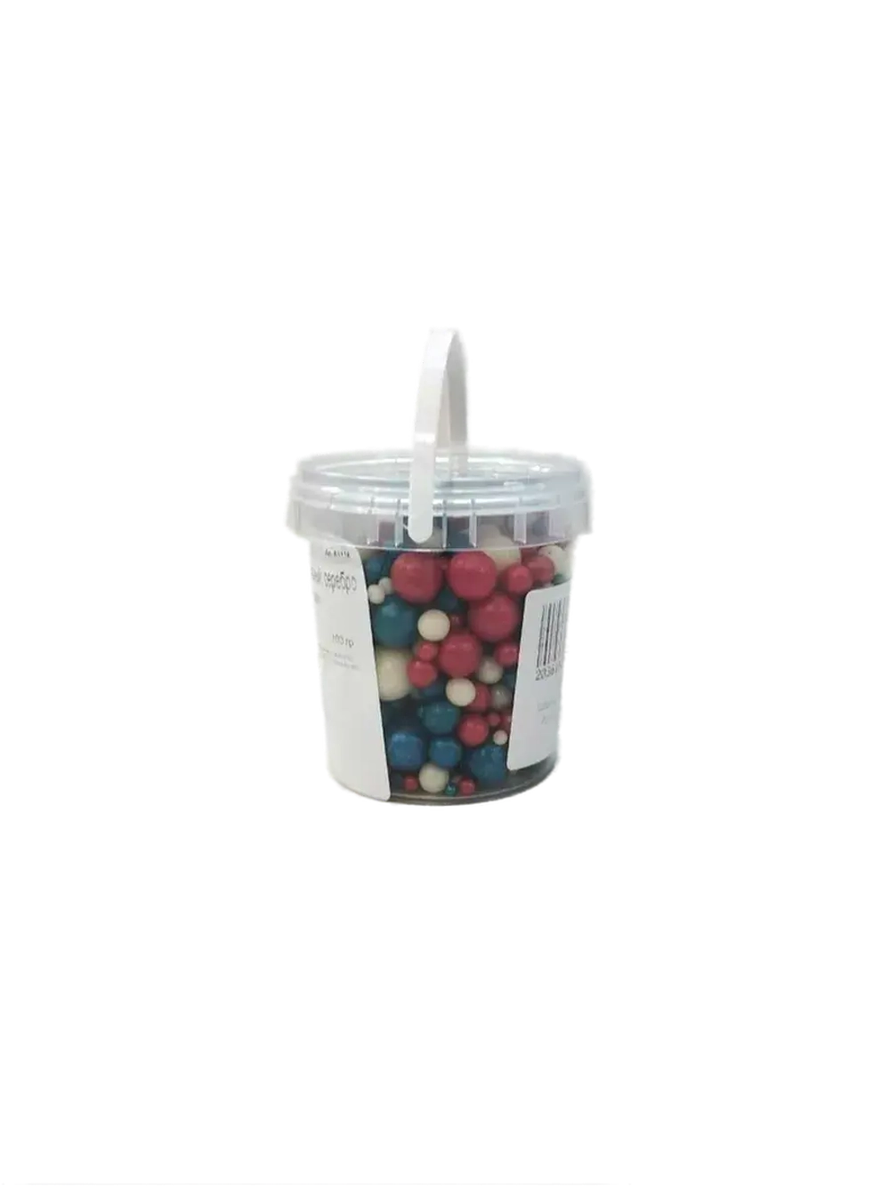 Шарики кранч бирюза, красный, серебро  100 гр.