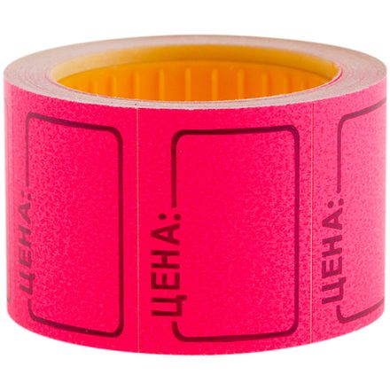 Ценник средний 35*25мм, 200 шт. в рулоне, малиновый, Спейс