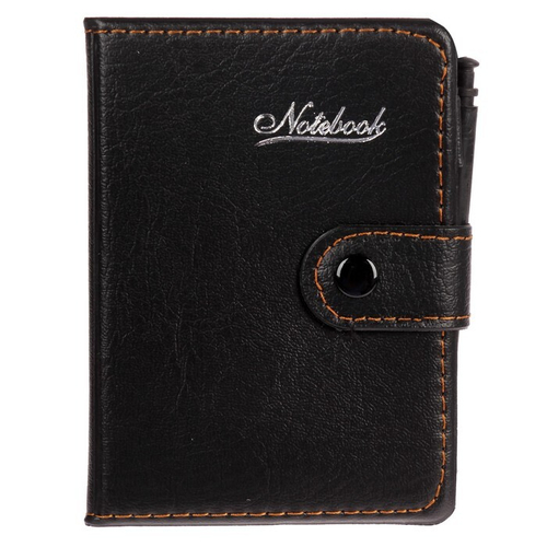 Записная книжка обложка ПВХ, формат А7, 65 листов, линия, на кнопке, с ручкой   3723896