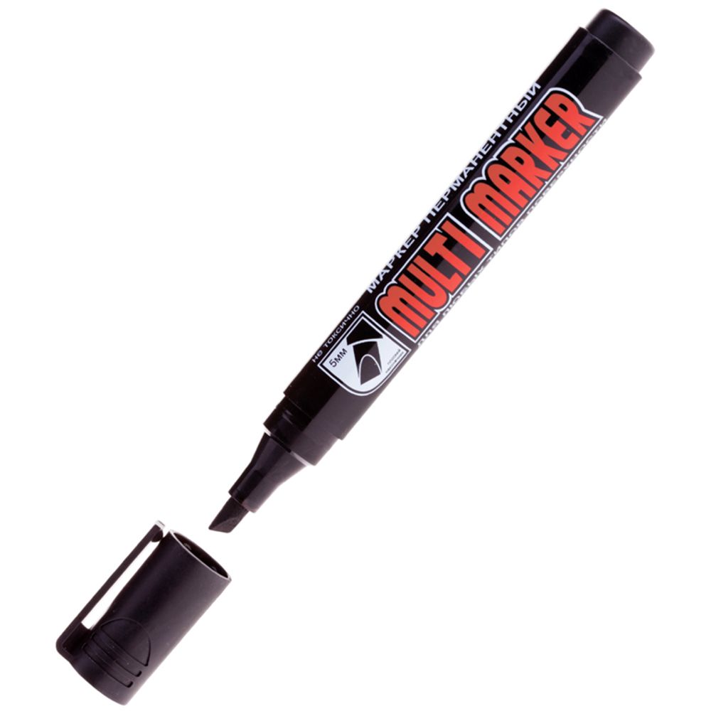 Маркер перманентный скошенный 1-5мм, Crown Multi Marker Chisel, чёрный