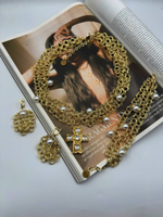 Серьги "Империя", оттенок золото