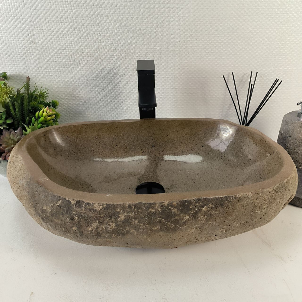 Каменная раковина из речного камня RS-05237 (60*36*16) 0858 из натурального камня