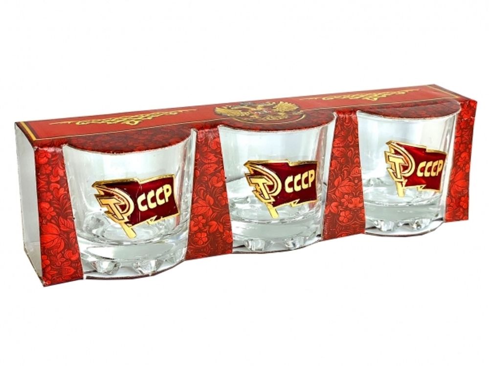Набор стопок с Флагом СССР