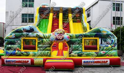 Коммерческий батут-горка "Царь зверей-2", 11*7*7,5 м