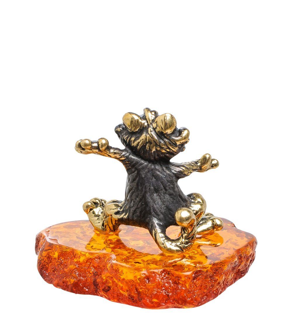 AM-1752 Фигурка «Кот танцор» (латунь, янтарь)