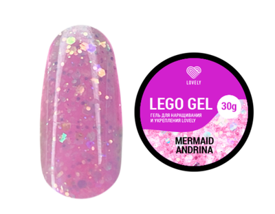 LOVELY Гель для наращивания и укрепления Lego Gel Mermaid Andrina, 15 гр